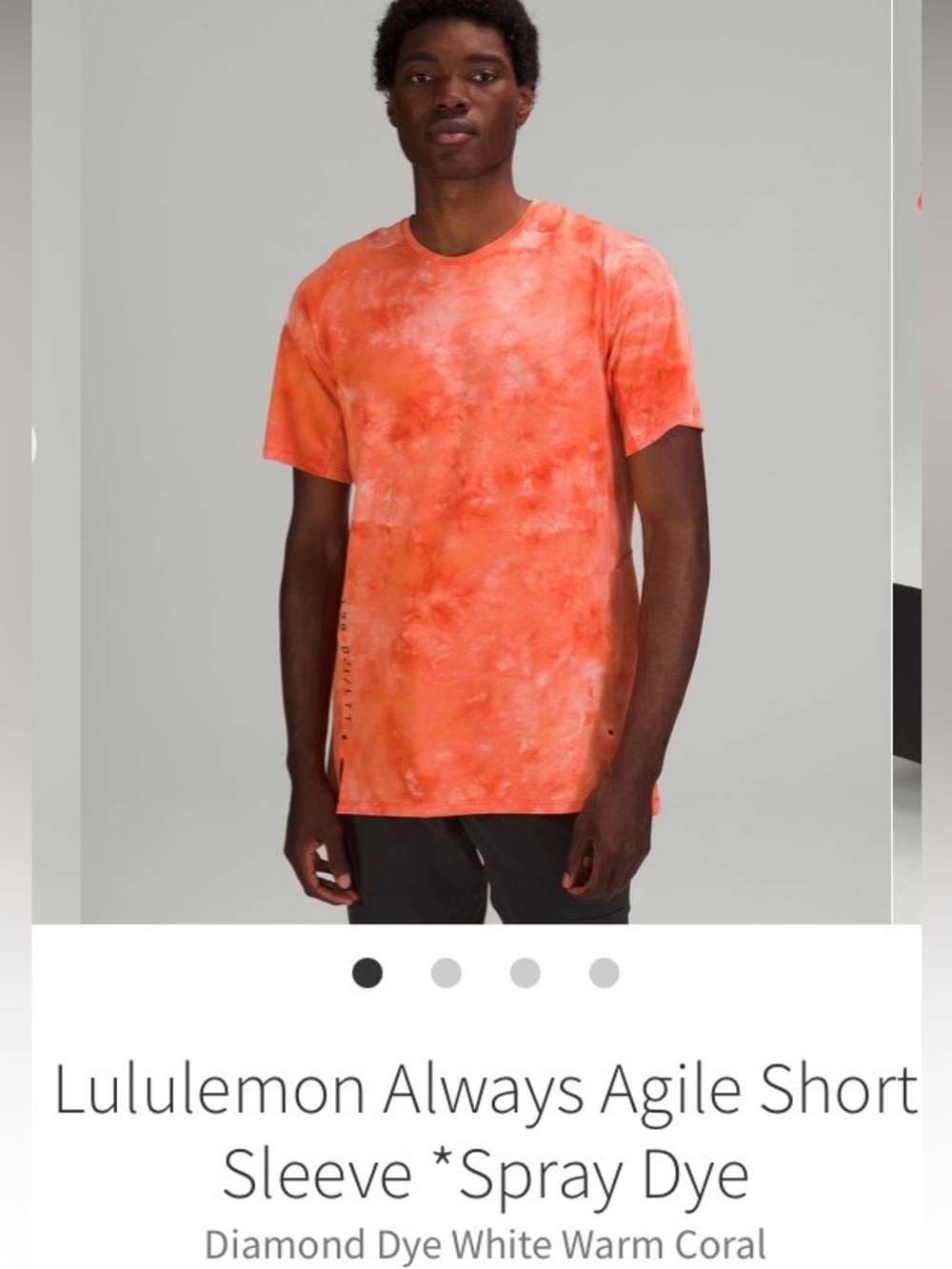 lululemon athletica Short Sleeve Tee in Warm Coral Tie-Dye